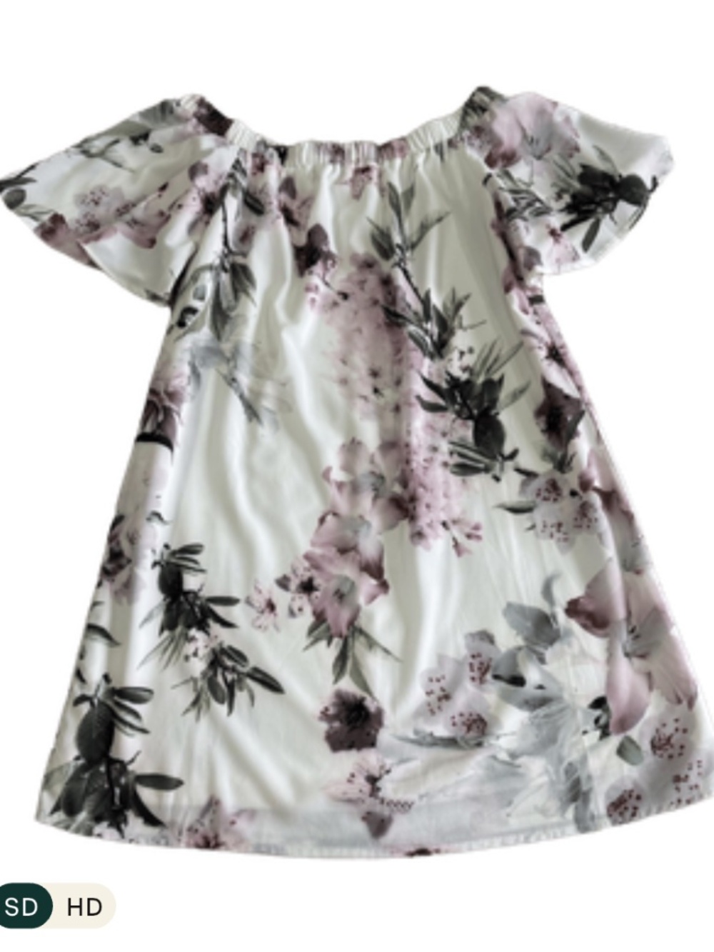 Lulus "Dream of You" Ivory Floral Off-the-Shoulder Dress, Fully Lined | Size XS - Picture 6 of 7
